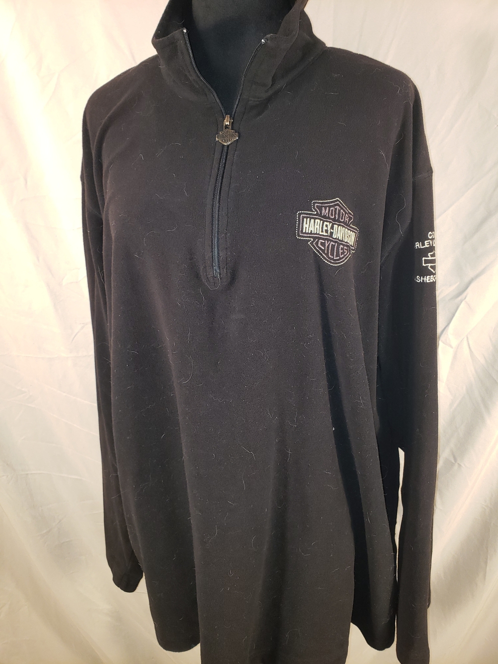Harley-Davidson Men’s Black Quarter-Zip Pullover Fleece - XL